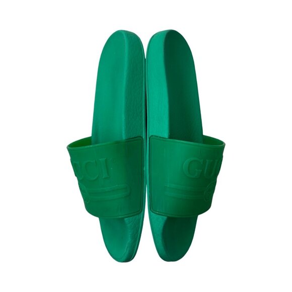 Gucci logo green rubber slides size 39 - Picture 2 of 10